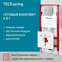 Инсталляция с кнопкой TECEspring S401111 с круглыми кнопками, хром глянцевый