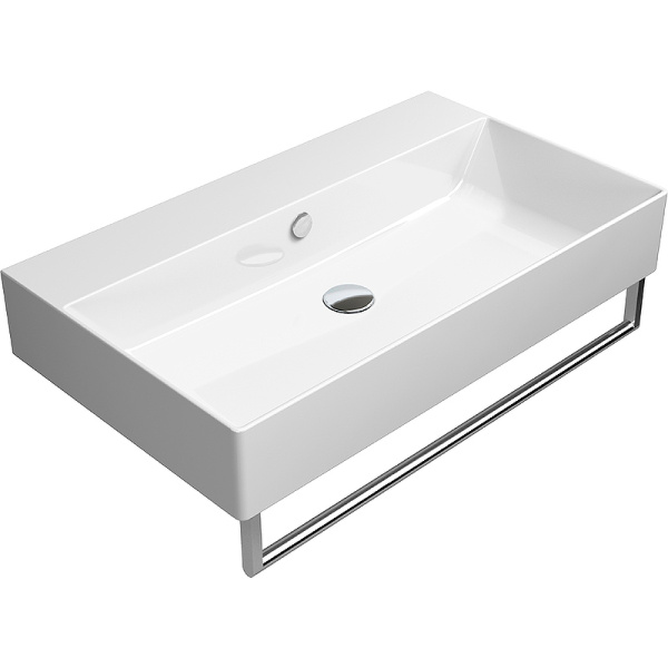 раковина gsi kube x 9422011 подвесная, 80x47 см, цвет bianco lucido