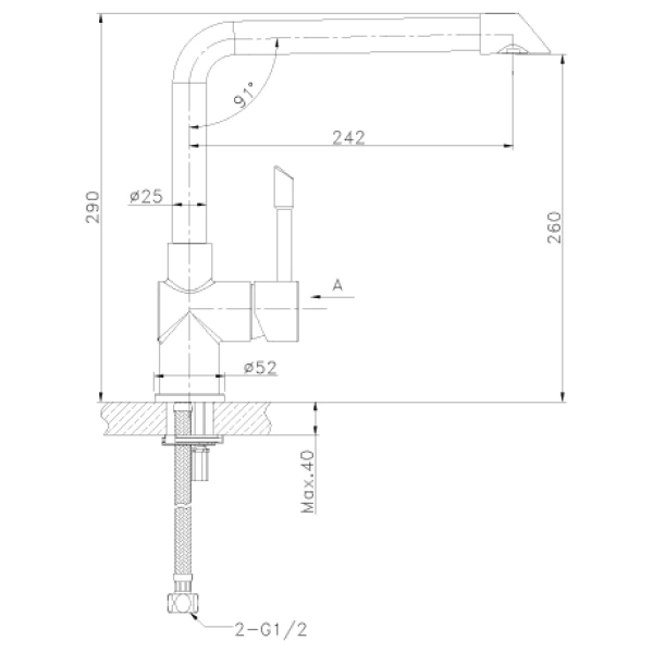 смеситель для кухни из нержавеющей стали lemark expert lm5074s